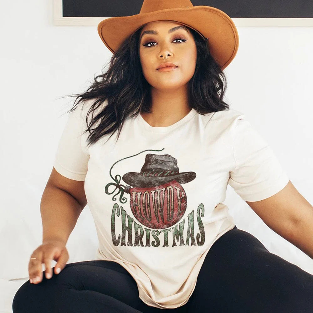 Online Exclusive |  Howdy Christmas Graphic Tee in Cream - bestdisneylandrvpark