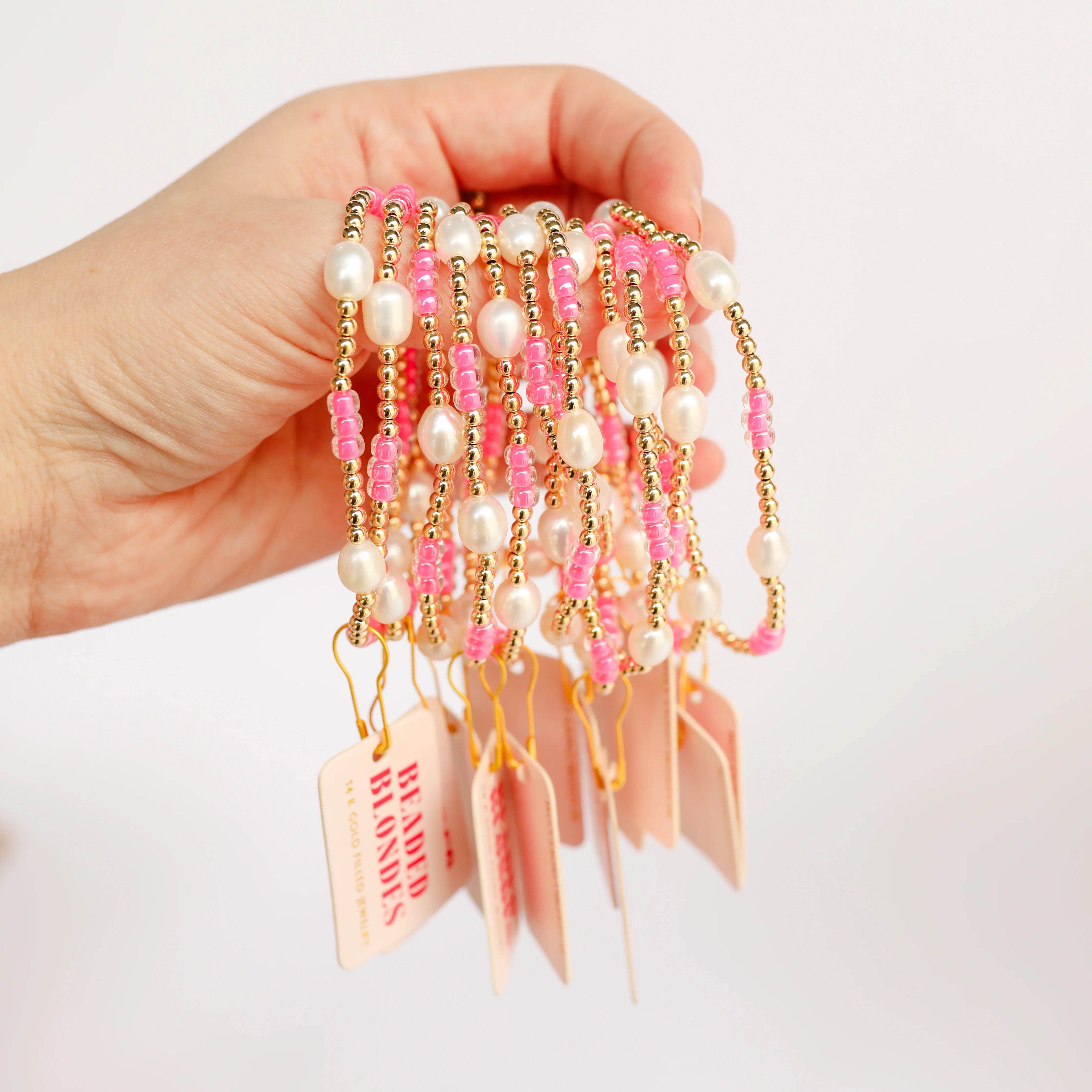 Beaded Blondes | Hot Pink Pearl Poppi Bracelet - bestdisneylandrvpark