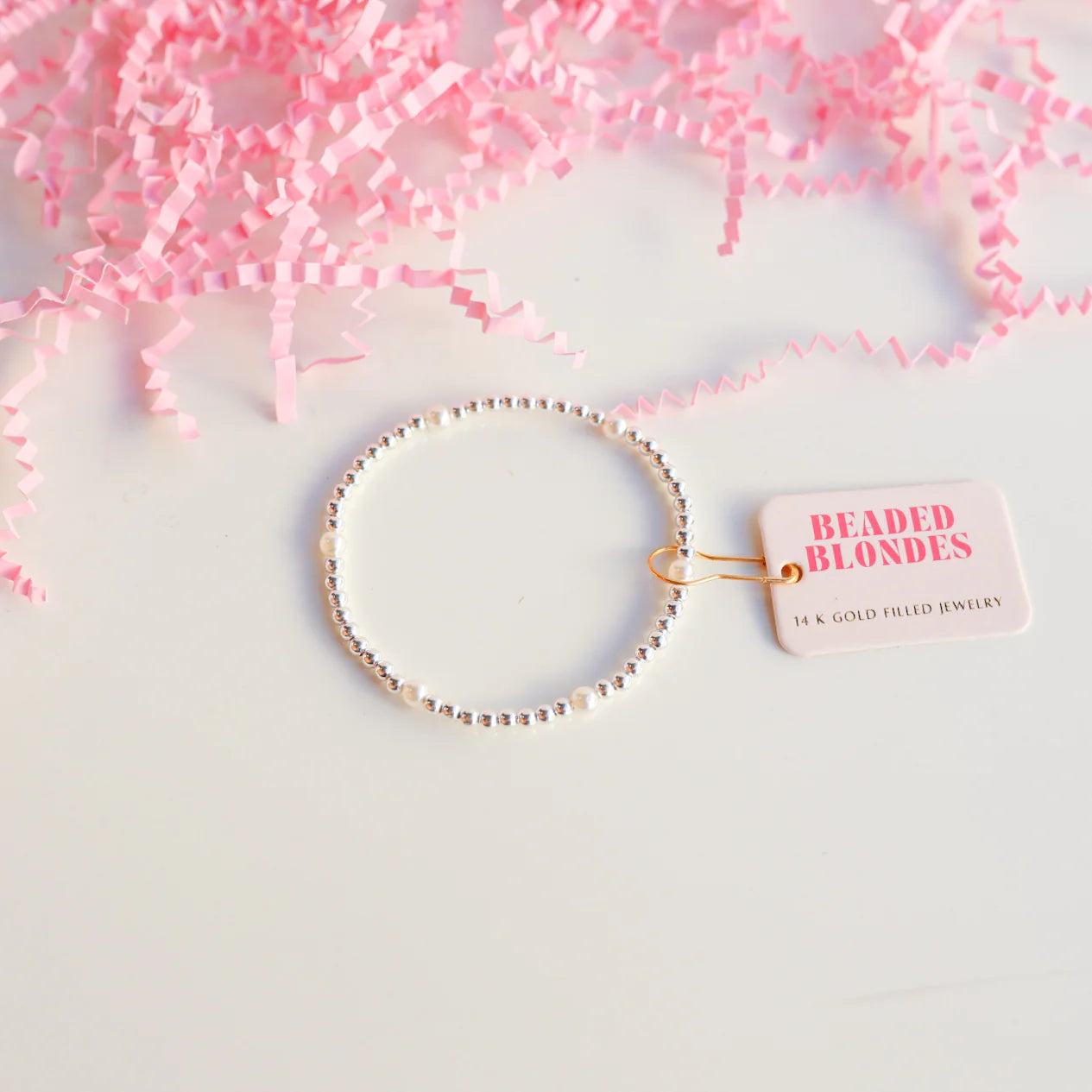 Beaded Blondes | Madi Beaded Bracelet in Silver - bestdisneylandrvpark