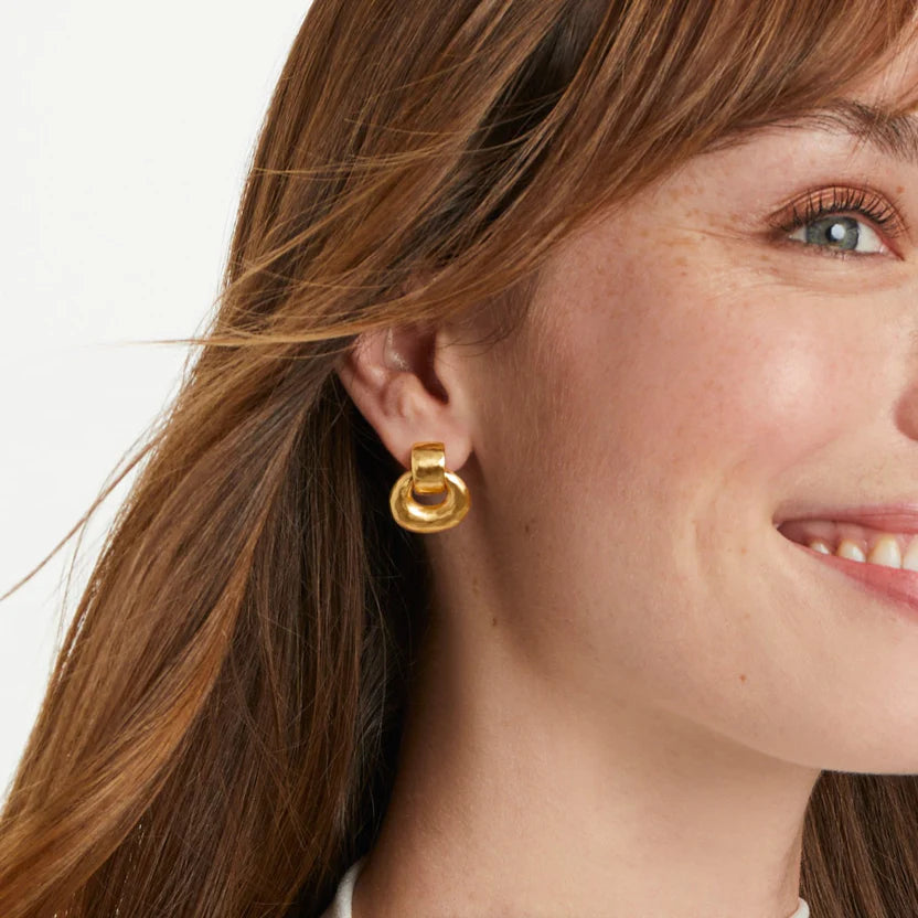 Julie Vos | Avalon Demi Doorknocker Earrings in Gold - bestdisneylandrvpark