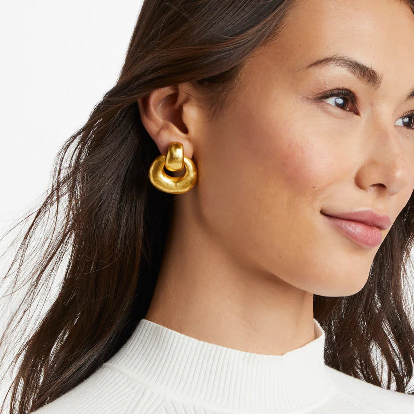 Julie Vos | Avalon Doorknocker Earrings in Gold - bestdisneylandrvpark