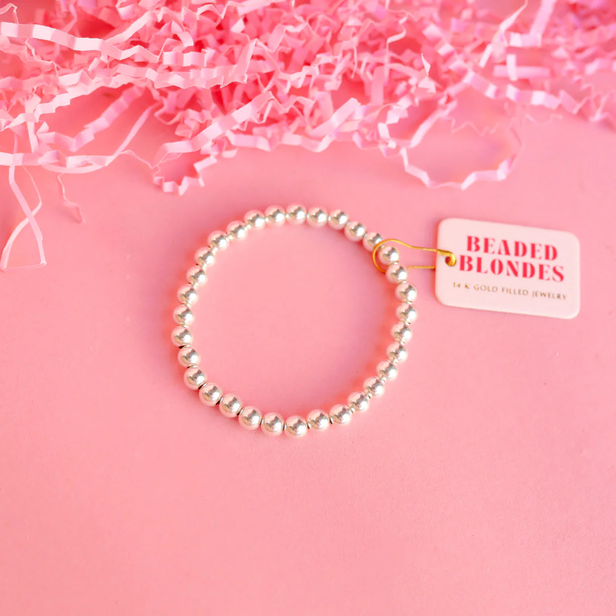 Beaded Blondes | 6MM Silver Beaded Bracelet