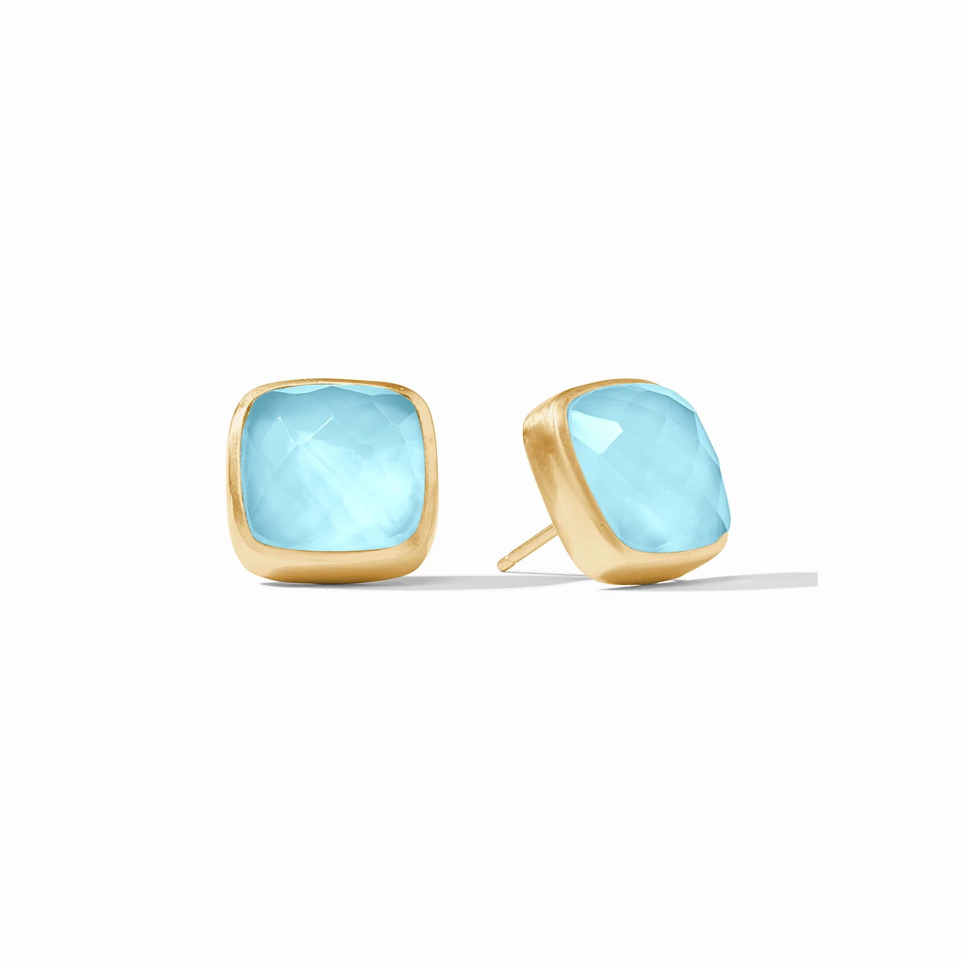 Julie Vos | Catalina Stud Earrings with Capri Blue Crystals in Gold - bestdisneylandrvpark