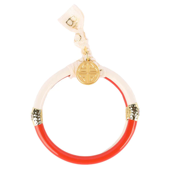 BuDhaGirl | Set of Two | Yin & Yang All Weather Bangles in Coral/Ivory - bestdisneylandrvpark