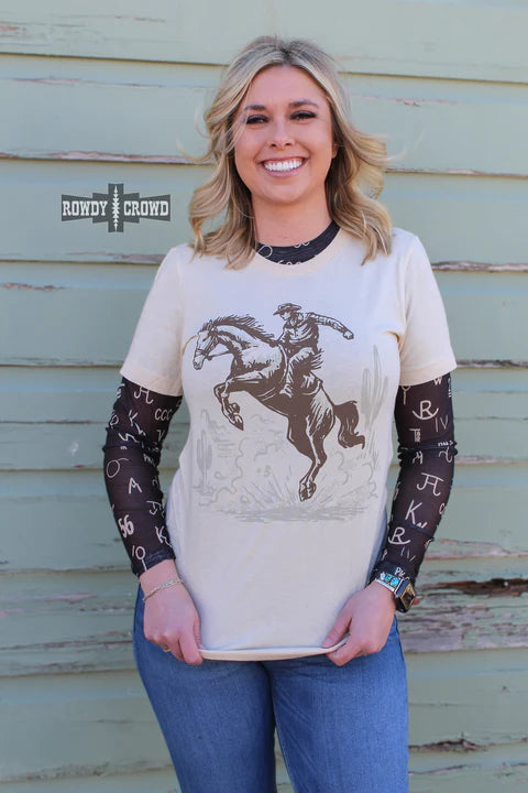 Online Exclusive | Buster Bronc Short Sleeve Graphic Tee in Beige - bestdisneylandrvpark