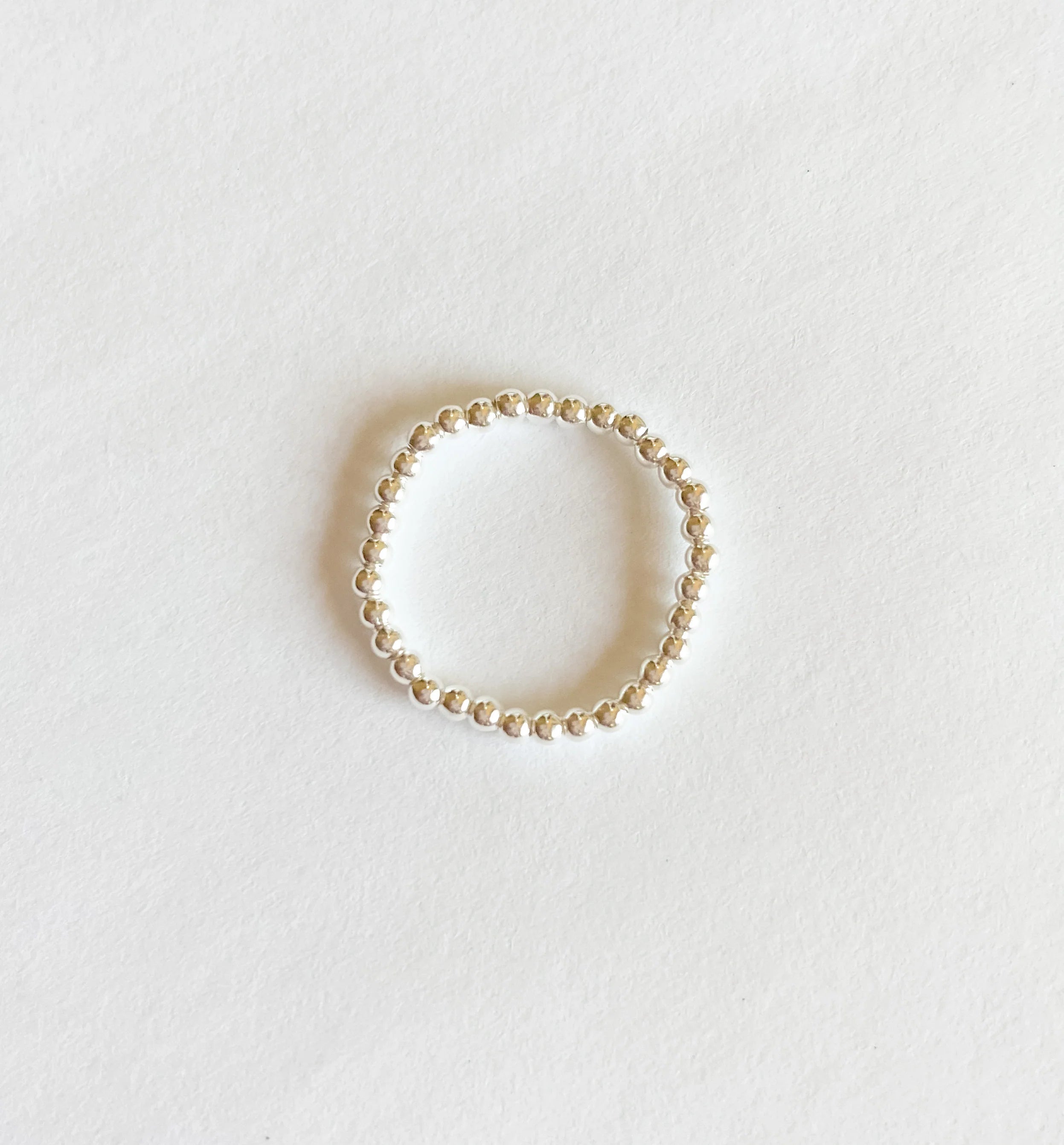 Beaded Blondes | Lexi 2MM Beaded Band Ring in Silver - bestdisneylandrvpark