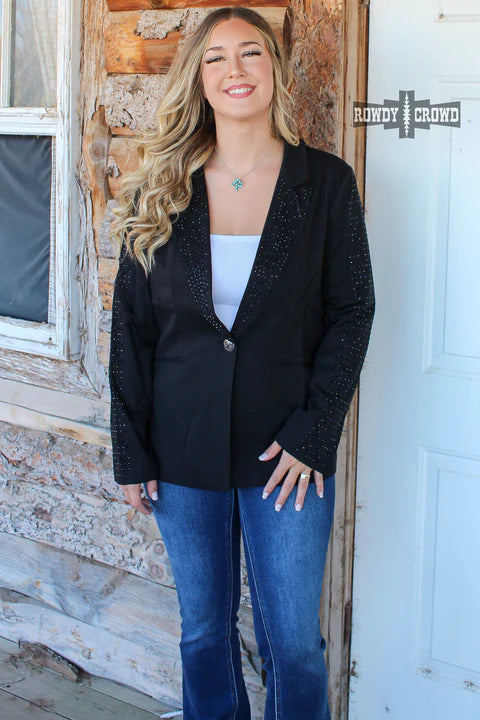 Online Exclusive | Blazing Saddle Long Sleeve Blazer in Black - bestdisneylandrvpark