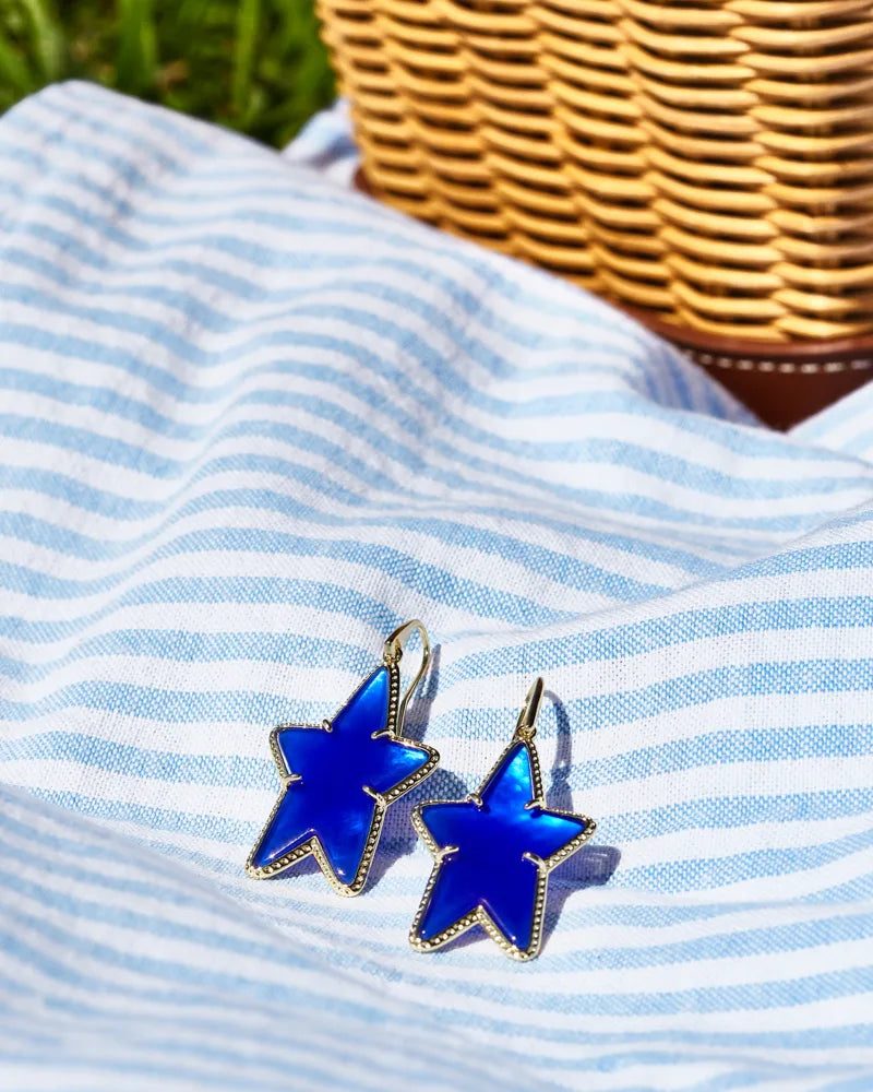 Kendra Scott | Ada Gold Star Drop Earrings in Cobalt Blue Illusion - bestdisneylandrvpark