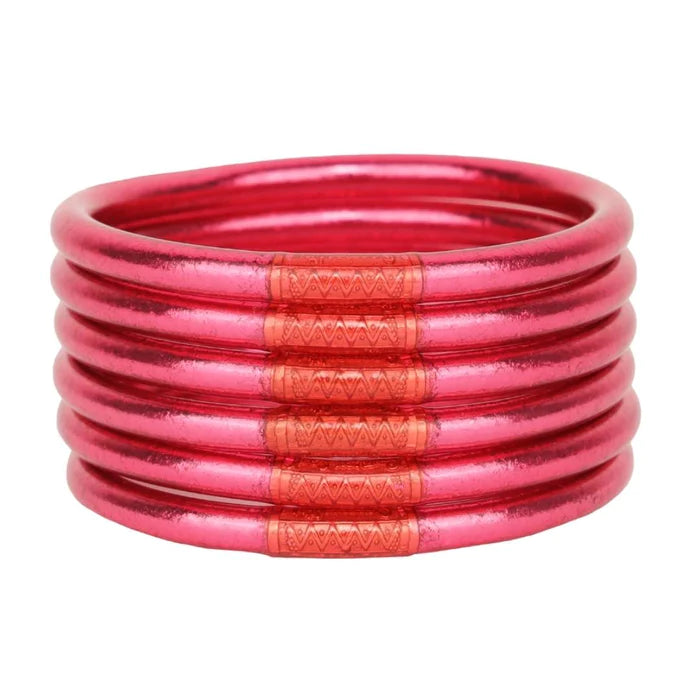 BuDhaGirl | Set of Six | All Weather Bangles in BDG Pink - bestdisneylandrvpark