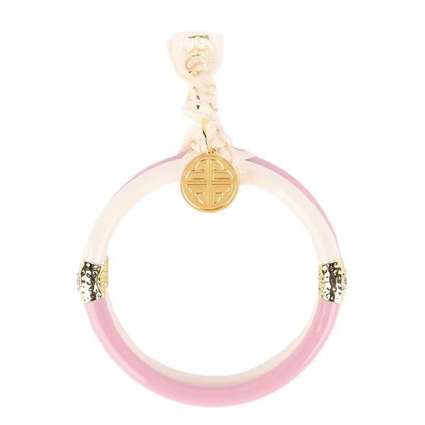 BuDhaGirl | Set of Two | Yin & Yang All Weather Bangles in Pink/Ivory - bestdisneylandrvpark