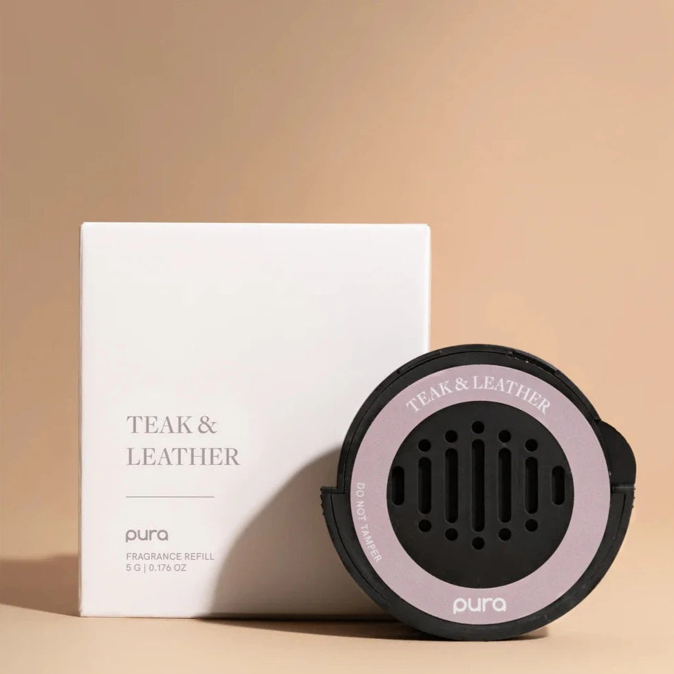 Pura | Fragrance Insert for Car Diffuser Device | Teak & Leather - bestdisneylandrvpark