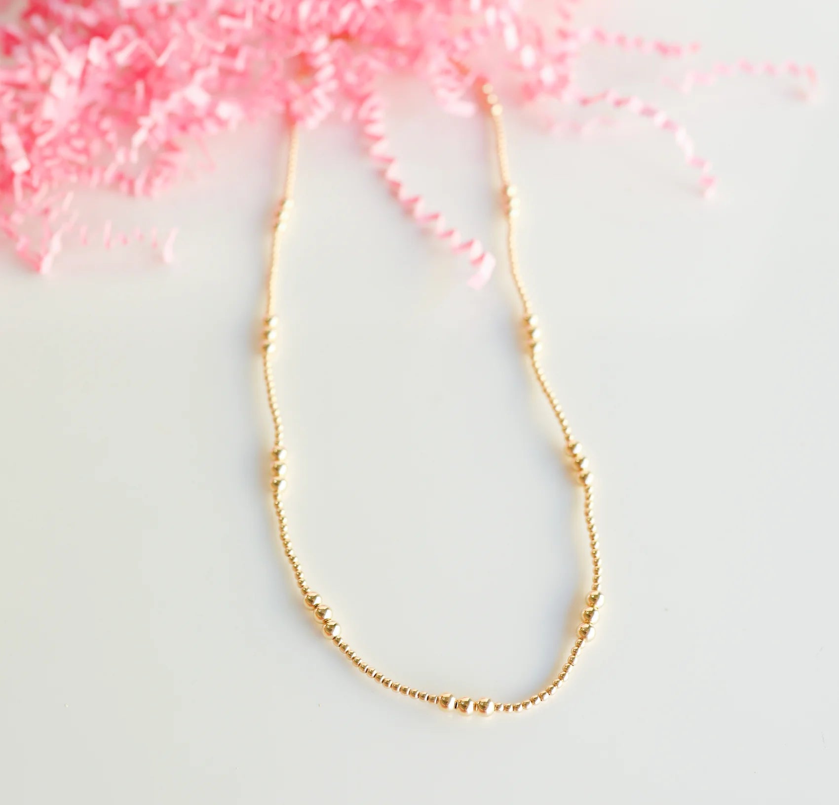 Beaded Blondes | ILY Gold Beaded Necklace - bestdisneylandrvpark