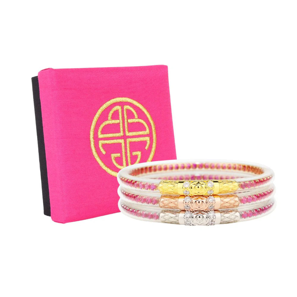 BuDhaGirl | Set of Three | Three Queens All Weather Bangles in Epic Pink