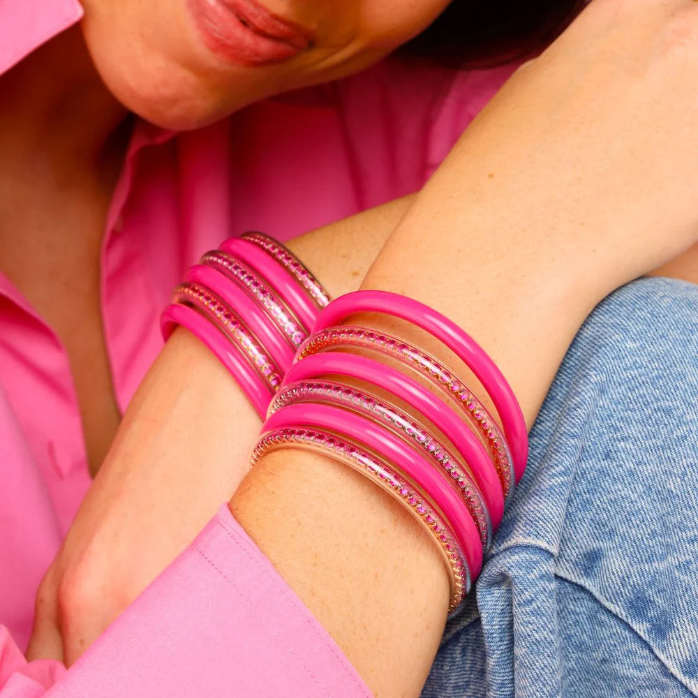 BuDhaGirl | Set of Three | Three Queens All Weather Bangles in Epic Pink