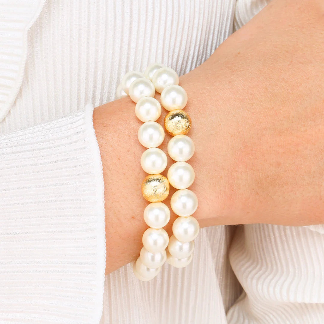 BuDhaGirl | White Pearl Mala Beaded Bracelet - bestdisneylandrvpark