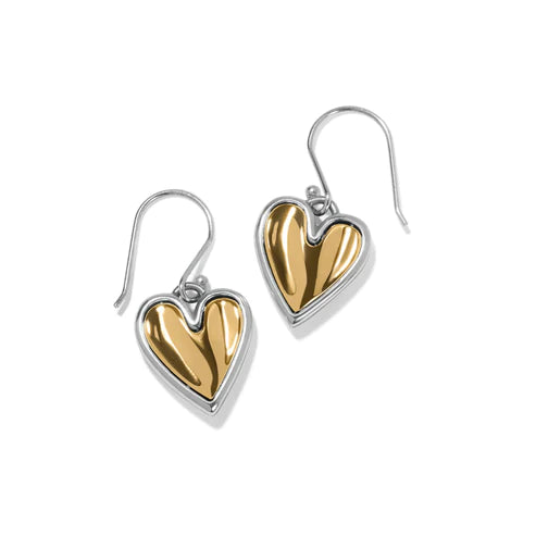 Brighton | Cascade Heart Reversible French Wire Earrings in Silver and Gold Tone - bestdisneylandrvpark