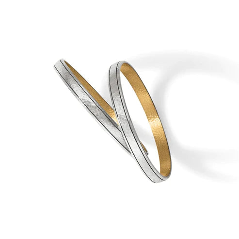 Brighton | Ferrara Entrata Narrow Bangle Bracelet in Silver and Gold Tone - bestdisneylandrvpark