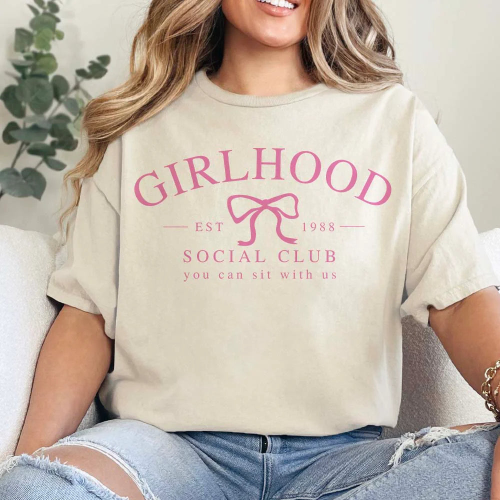 Online Exclusive | Girlhood Social Club Short Sleeve Graphic Tee in Cream - bestdisneylandrvpark