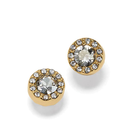 Brighton | Illumina Solitaire Post Earrings in Gold Tone - bestdisneylandrvpark