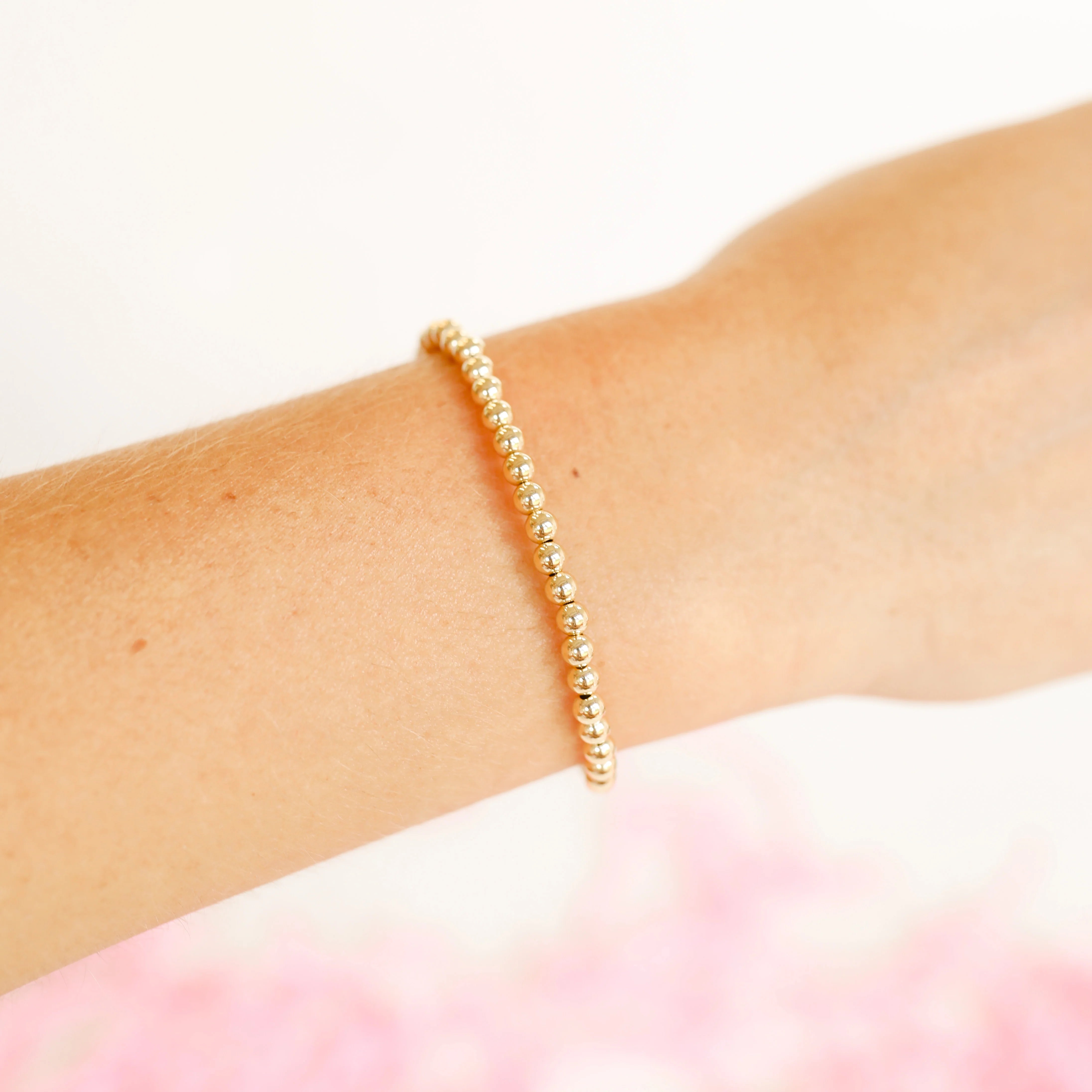 Beaded Blondes | 4MM Gold Beaded Bracelet - bestdisneylandrvpark