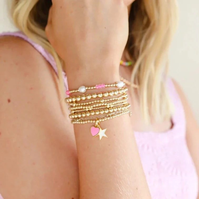 Beaded Blondes | Hot Pink Pearl Poppi Bracelet - bestdisneylandrvpark