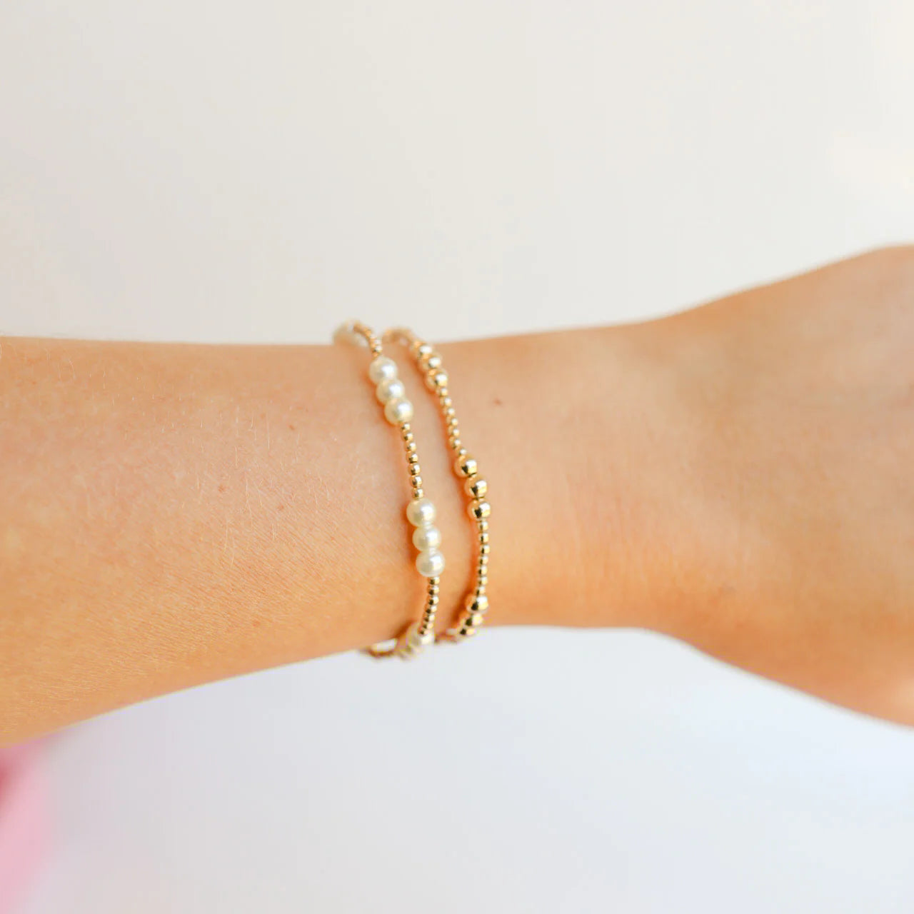 Beaded Blondes | ILY Pearl Bracelet in Gold - bestdisneylandrvpark