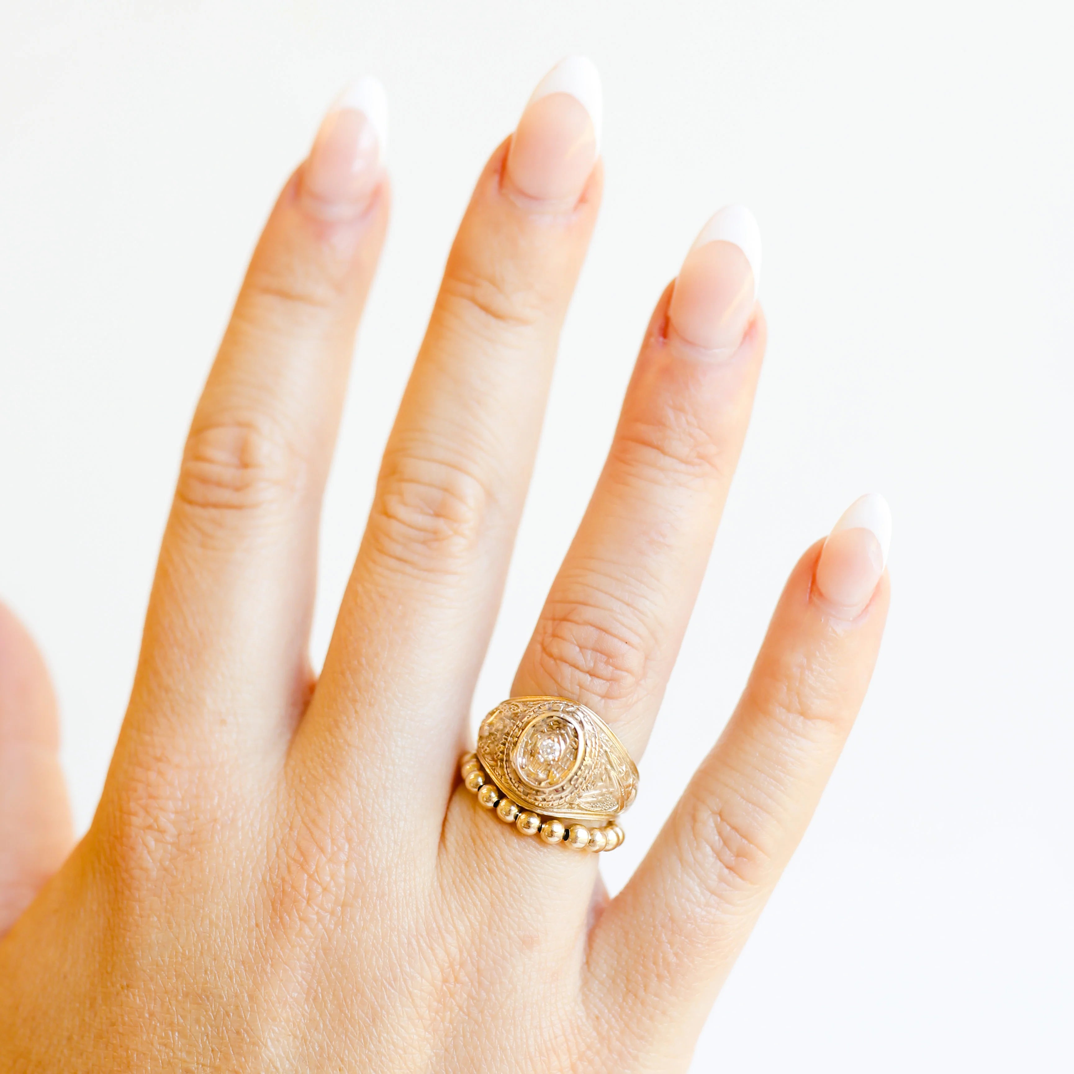 Beaded Blondes | Lauren 3MM Beaded Band Ring in Gold - bestdisneylandrvpark