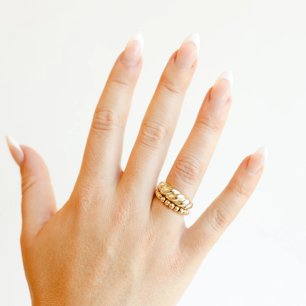 Beaded Blondes | Lauren 3MM Beaded Band Ring in Gold - bestdisneylandrvpark