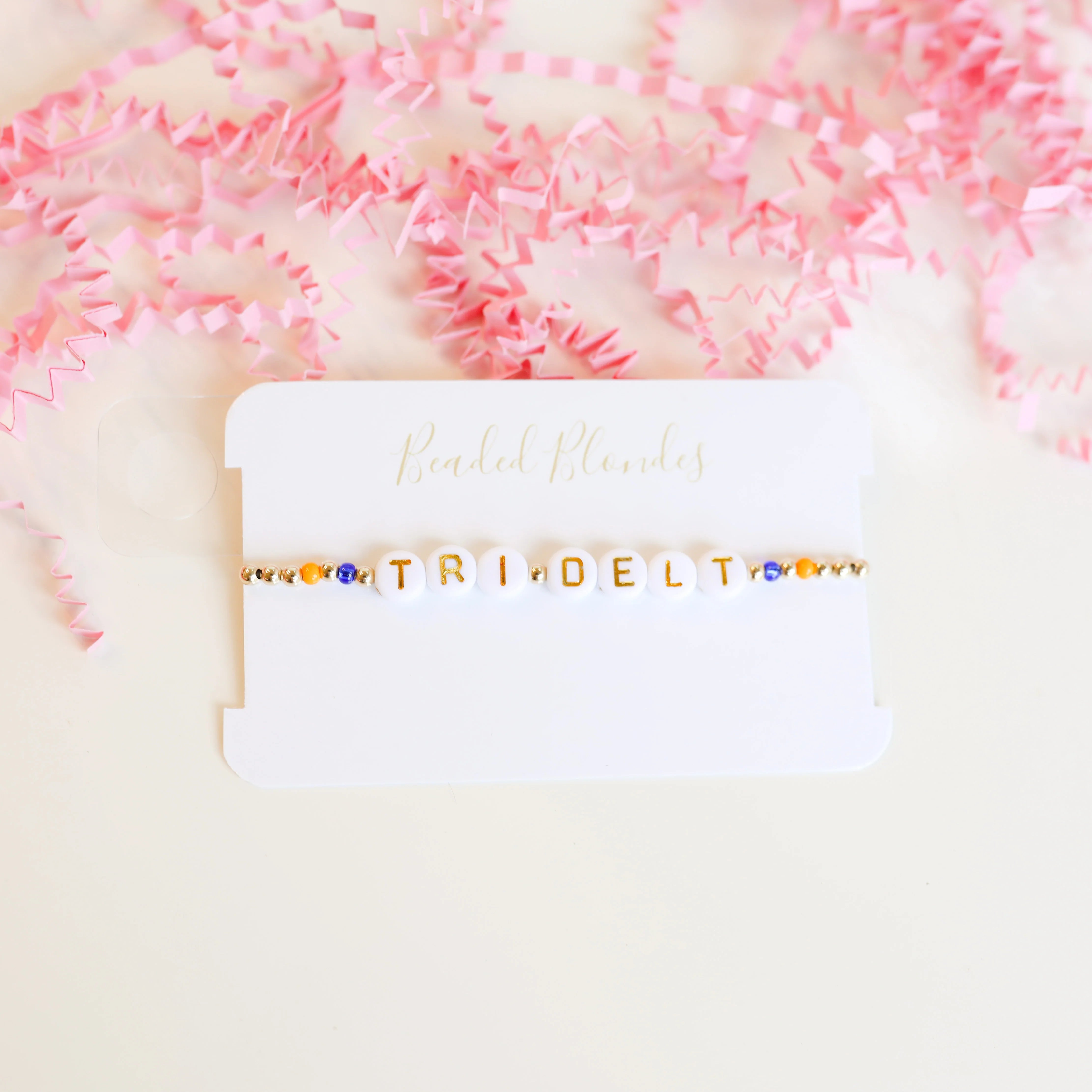 Beaded Blondes | Tri Delt Color Sorority Bracelet - bestdisneylandrvpark