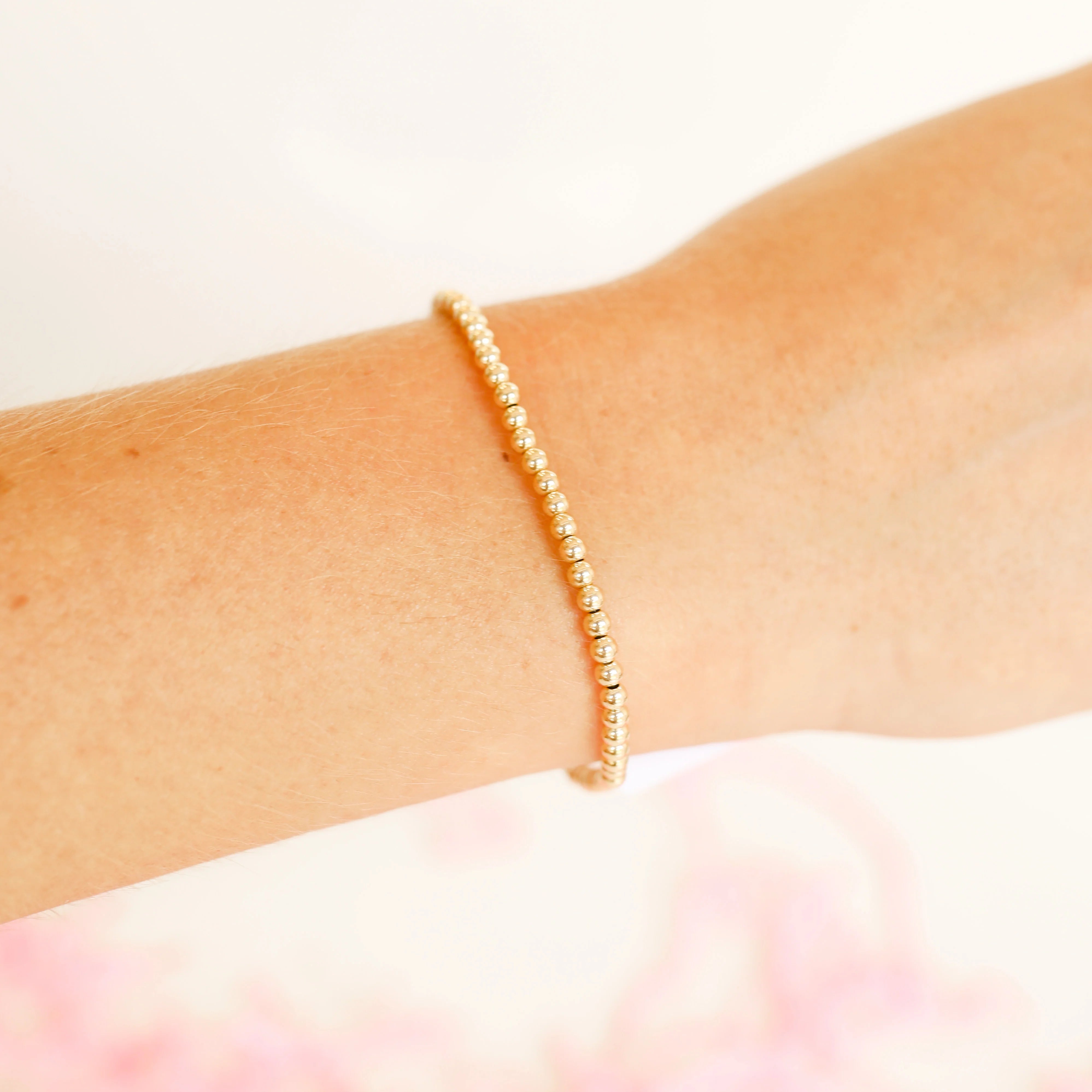 Beaded Blondes | 3MM Gold Beaded Bracelet - bestdisneylandrvpark