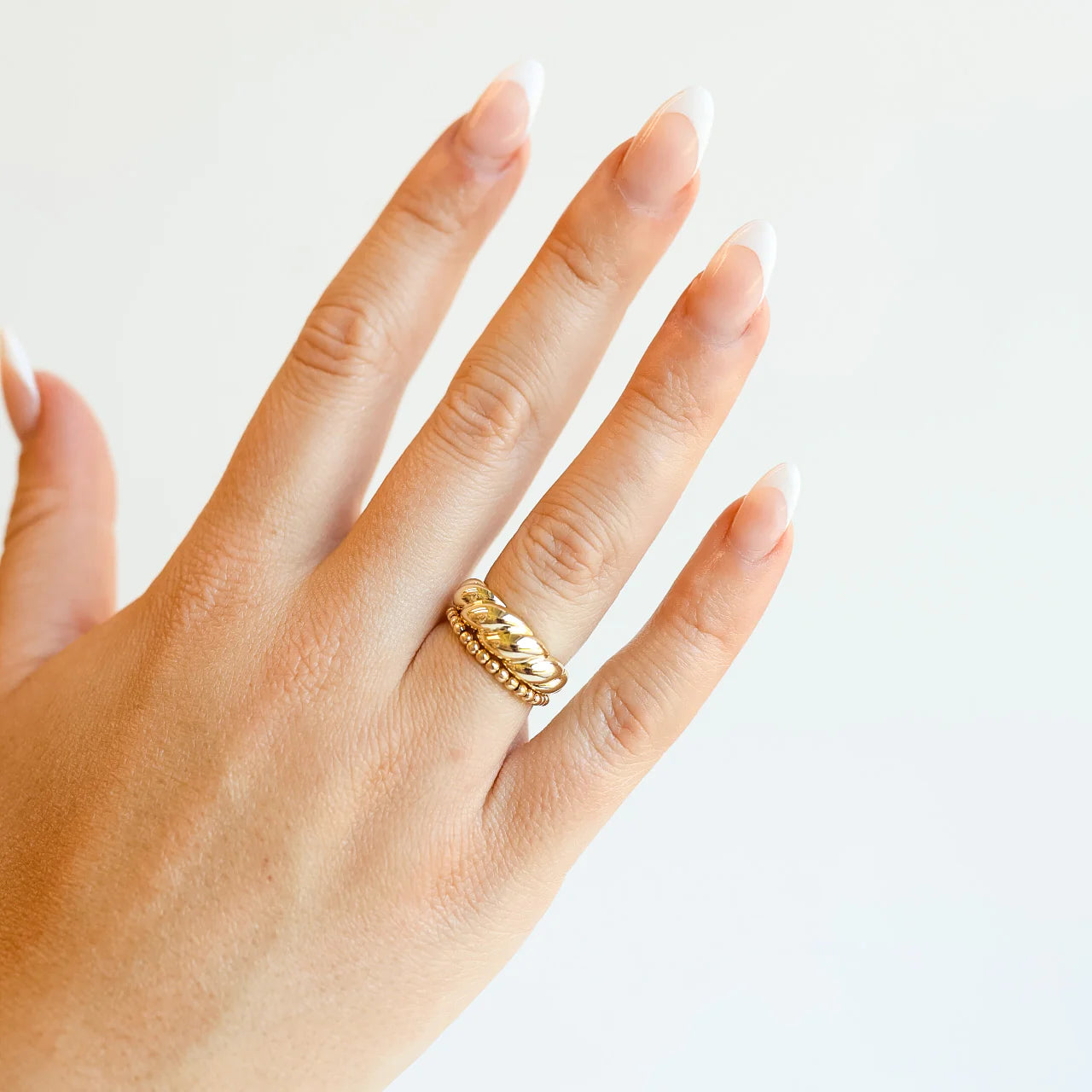 Beaded Blondes | Lexi 2MM Beaded Band Ring in Gold - bestdisneylandrvpark