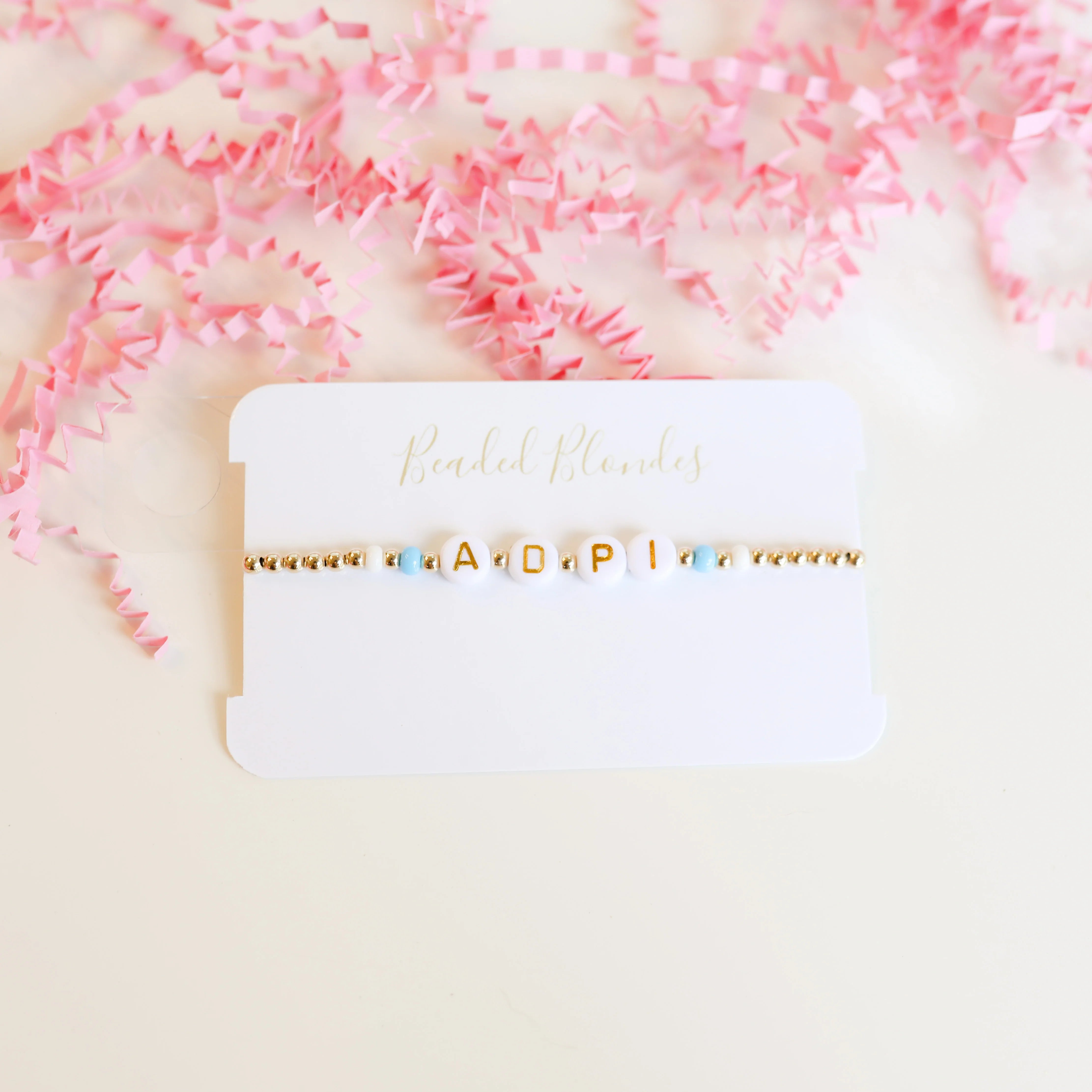 Beaded Blondes | A D Pi Color Sorority Bracelet - bestdisneylandrvpark