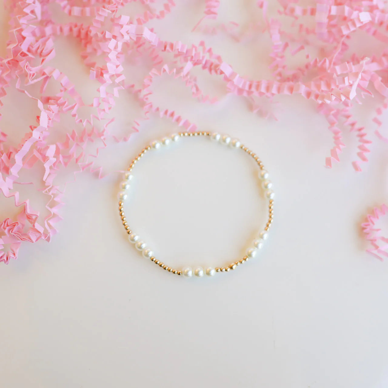 Beaded Blondes | ILY Pearl Bracelet in Gold - bestdisneylandrvpark