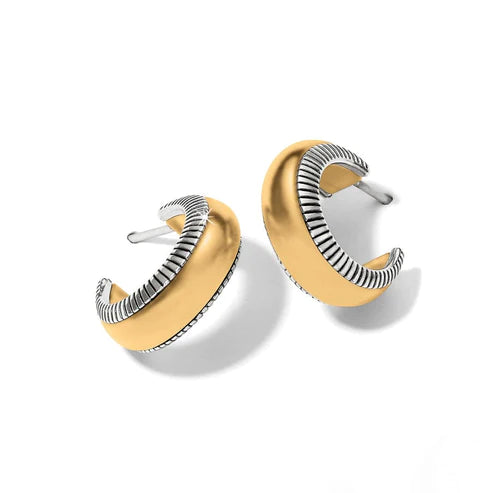 Brighton | Interlok Noir Small Hoop Earrings in Gold and Silver Tone - bestdisneylandrvpark