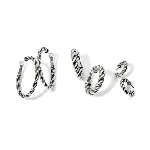 Brighton | Interlok Twist Oval Leverback Hoop Earring in Silver Tone - bestdisneylandrvpark