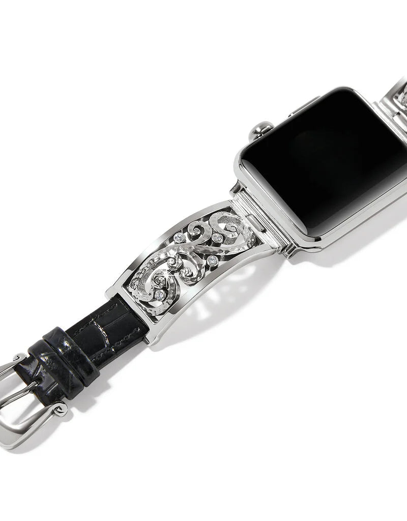 Brighton | Black Irvine Watch Band in Silver Tone - bestdisneylandrvpark