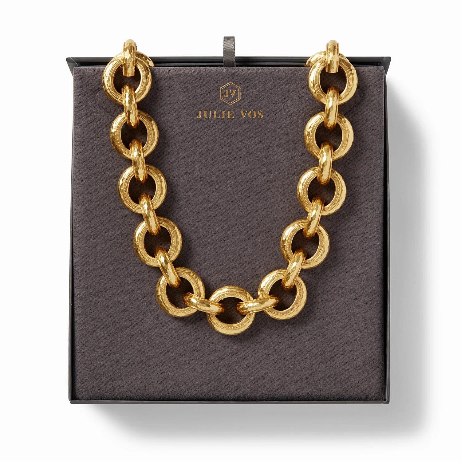 Julie Vos | Long Cannes Link Necklace in Gold