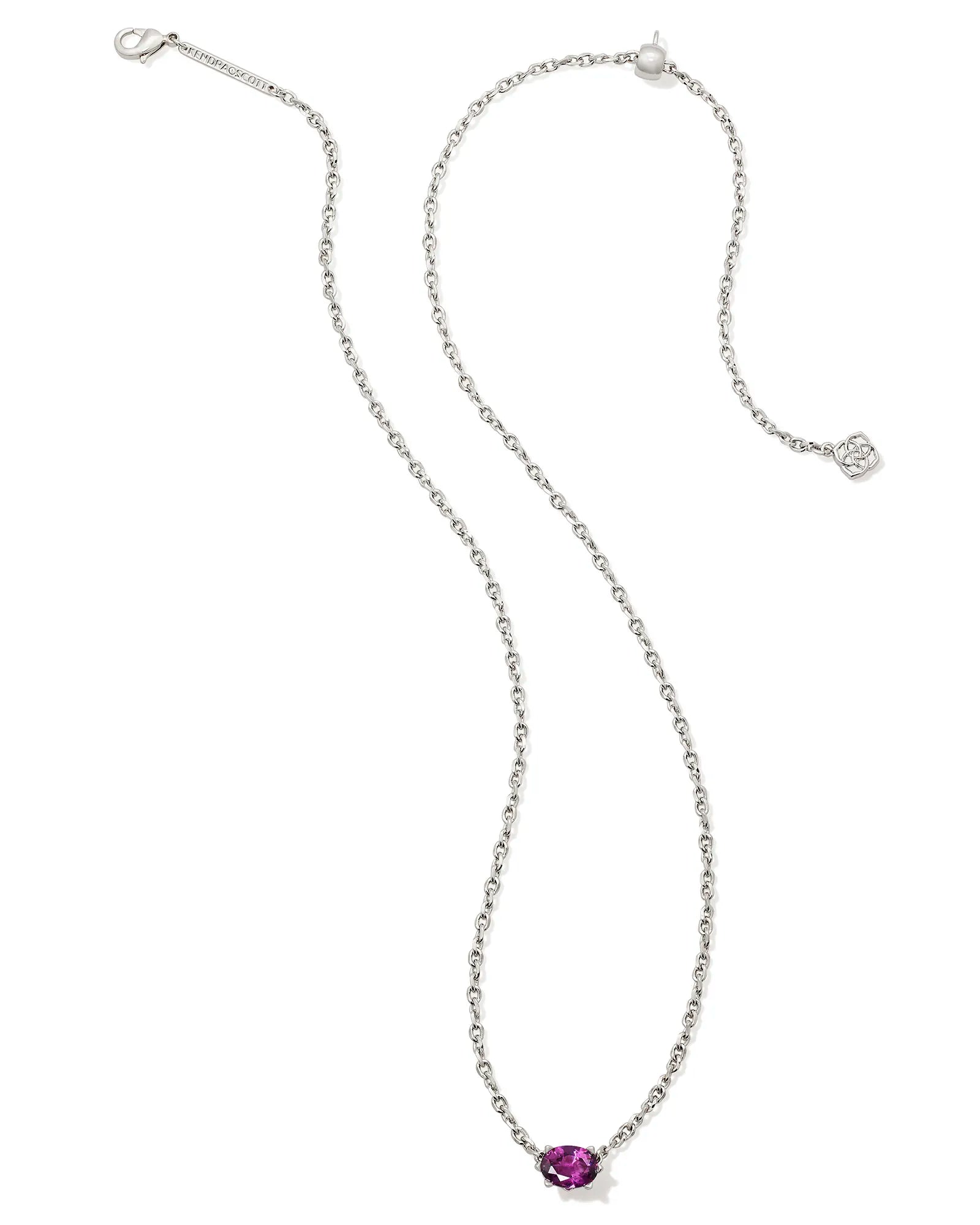 Kendra Scott | Cailin Silver Pendant Necklace in Purple Crystal