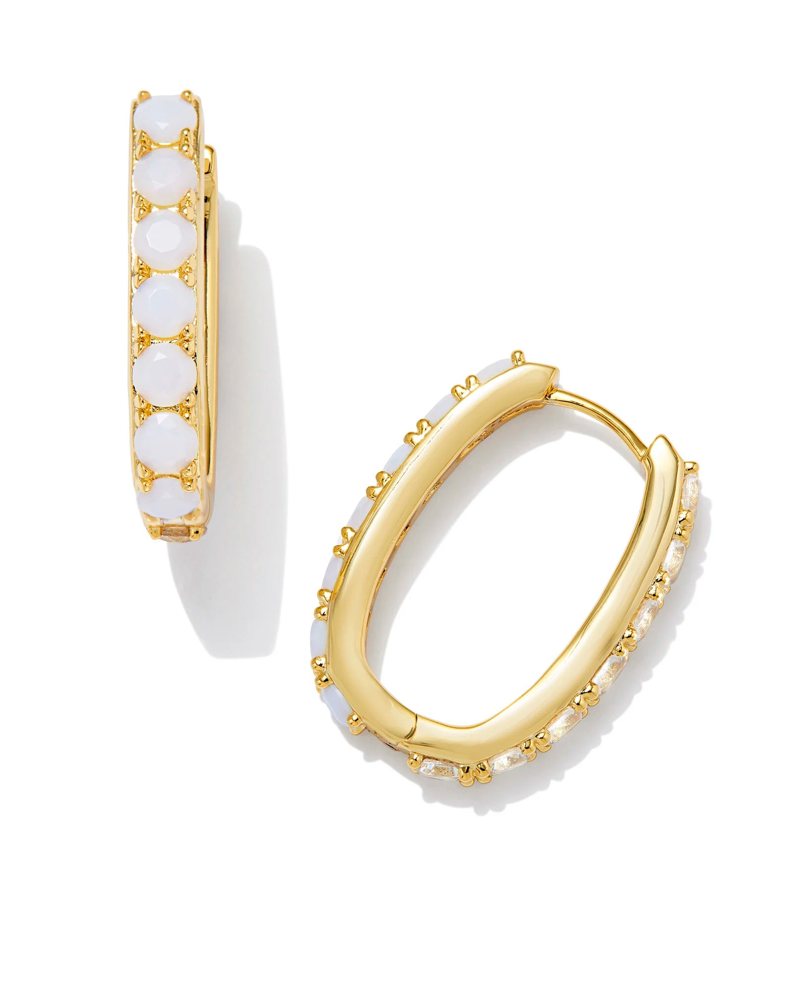 Kendra Scott | Chandler Gold Hoop Earrings in White Opalite Mix - bestdisneylandrvpark