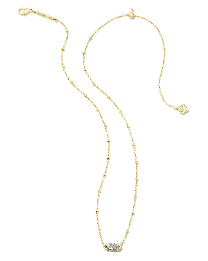 Kendra Scott | Genevieve Gold Satellite Short Pendant Necklace in White Crystal - bestdisneylandrvpark