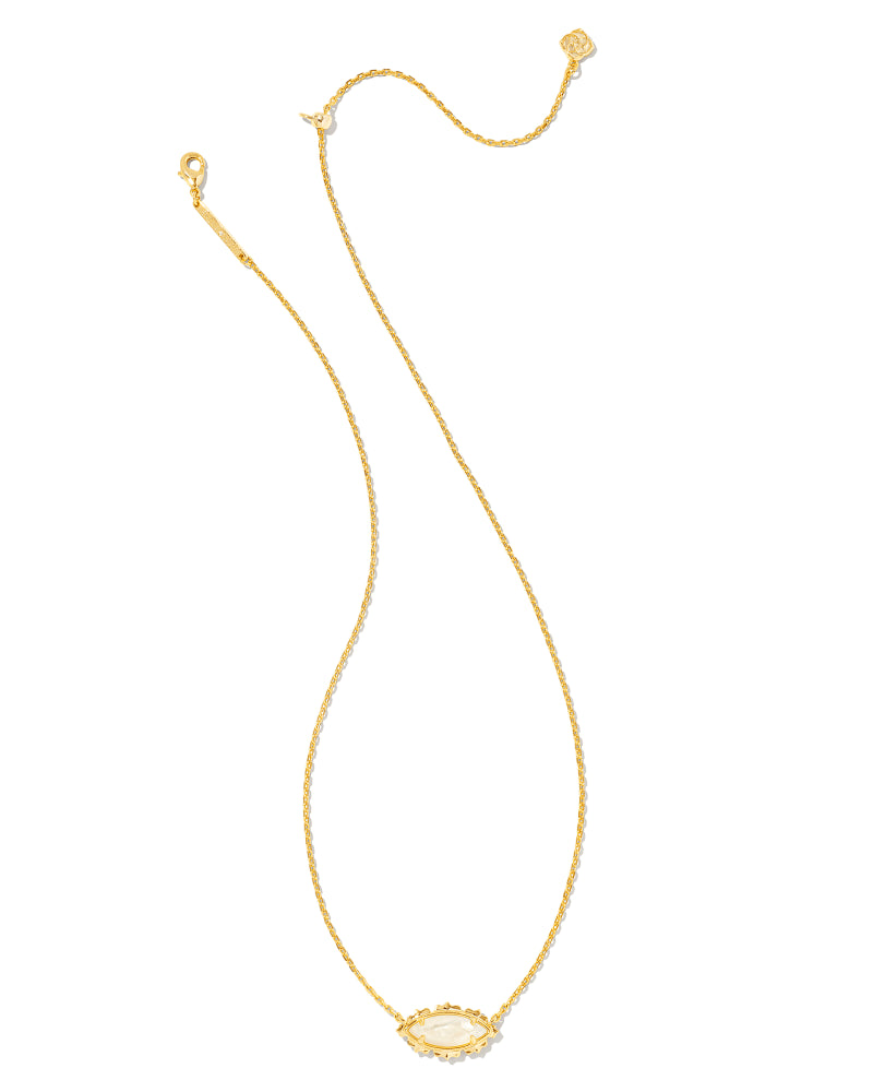 Kendra Scott | Genevieve Gold Short Pendant Necklace in Ivory Mother Pearl - bestdisneylandrvpark