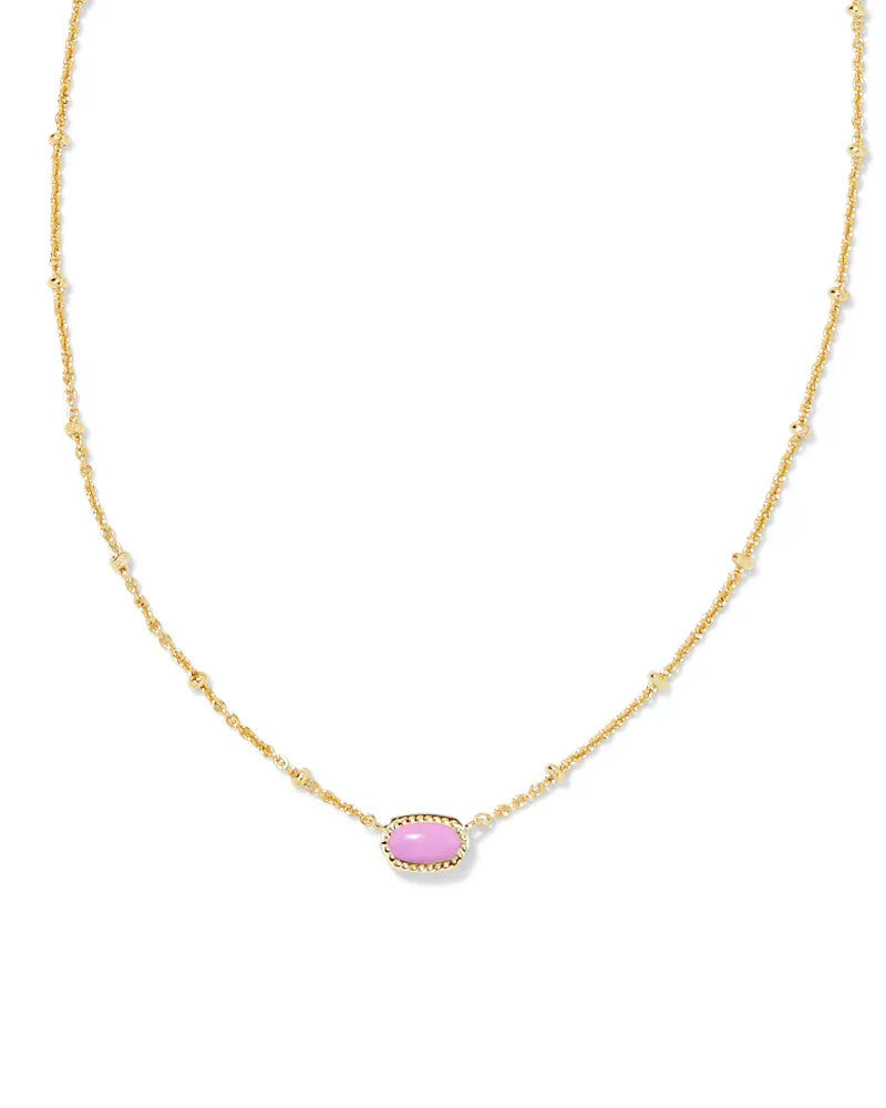 Kendra Scott |  Mini Elisa Gold Satellite Short Pendant Necklace in Fuchsia Magnesite - bestdisneylandrvpark