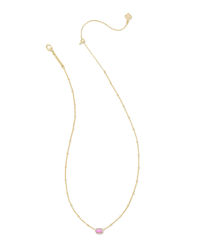 Kendra Scott |  Mini Elisa Gold Satellite Short Pendant Necklace in Fuchsia Magnesite - bestdisneylandrvpark