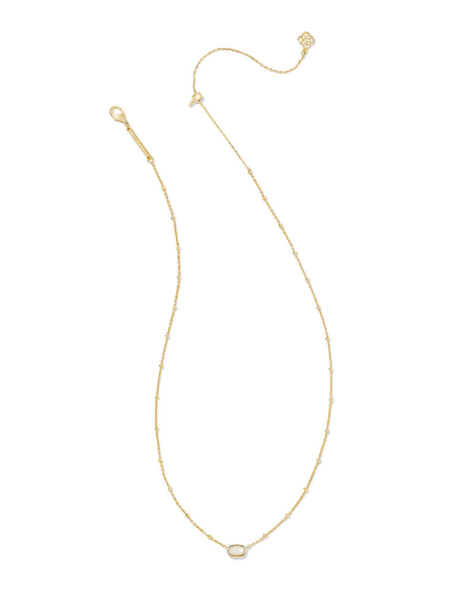 Kendra Scott |  Mini Elisa Gold Satellite Short Pendant Necklace in Ivory Mother of Pearl - bestdisneylandrvpark