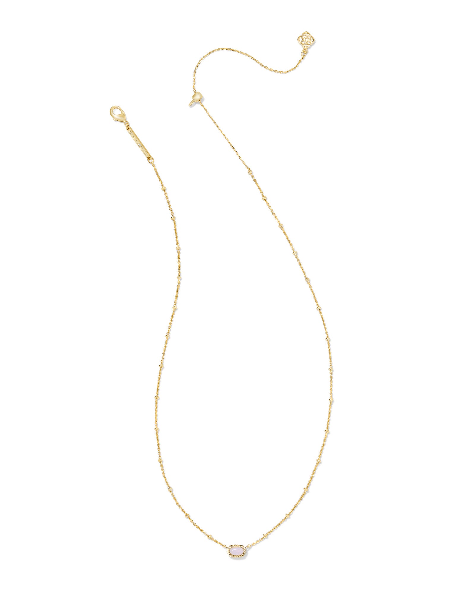 Kendra Scott |  Mini Elisa Gold Satellite Short Pendant Necklace in Pink Opalite Crystal - bestdisneylandrvpark