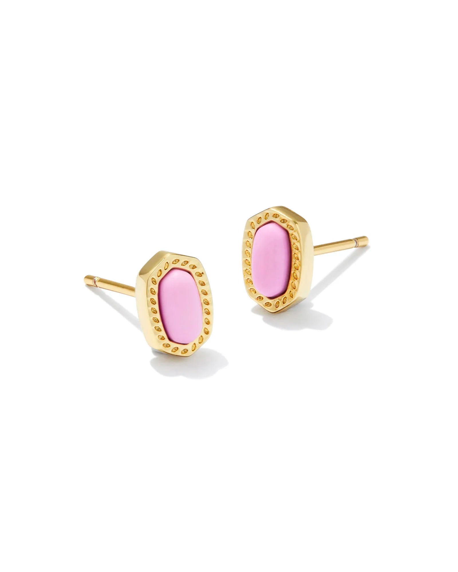 Kendra Scott | Mini Ellie Gold Stud Earrings in Fuchsia Magnesite - bestdisneylandrvpark