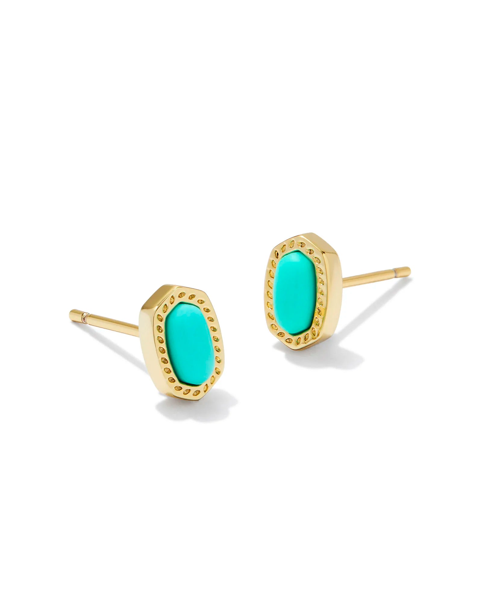 Kendra Scott | Mini Ellie Gold Stud Earrings in Mint Magnesite - bestdisneylandrvpark