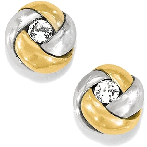 Brighton | Love Me Knot Mini Post Earrings in Silver and Gold Tone - bestdisneylandrvpark