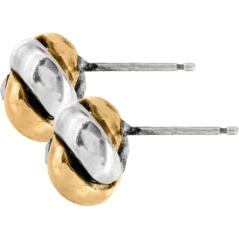 Brighton | Love Me Knot Mini Post Earrings in Silver and Gold Tone - bestdisneylandrvpark