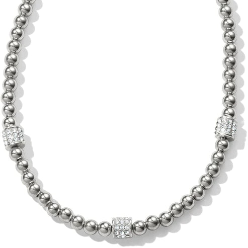 Brighton | Meridian Petite Beads Station Necklace in Silver Tone - bestdisneylandrvpark